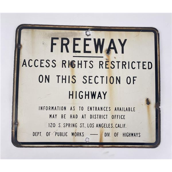 Los Angeles California Porcelain Freeway Sign