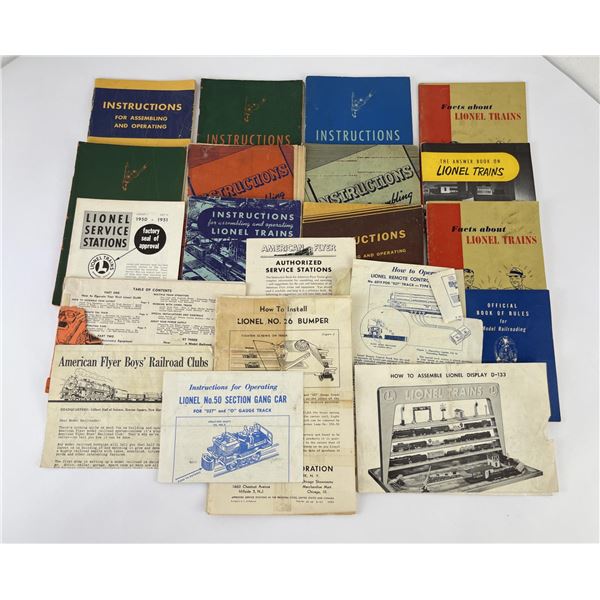 Lionel Train Instructions Facts Booklets