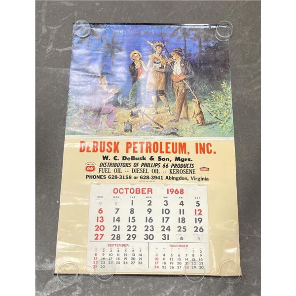 Phillips 66 Abingdon Virginia Calendar 1968