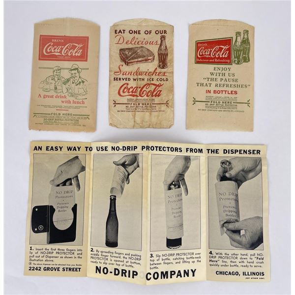 1930 1931 1946 Coca Cola No Drip Bottle Protectors