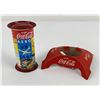 Image 1 : Coca Cola Tin Bank and Bottle Stand