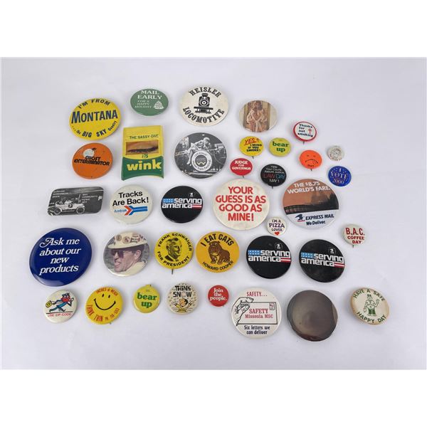 Group of Vintage Pins and Buttons