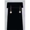 Image 2 : 14k Gold Pearl Hoop Earrings
