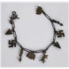 Image 2 : Old Pawn Navajo Sterling Turquoise Charm Bracelet