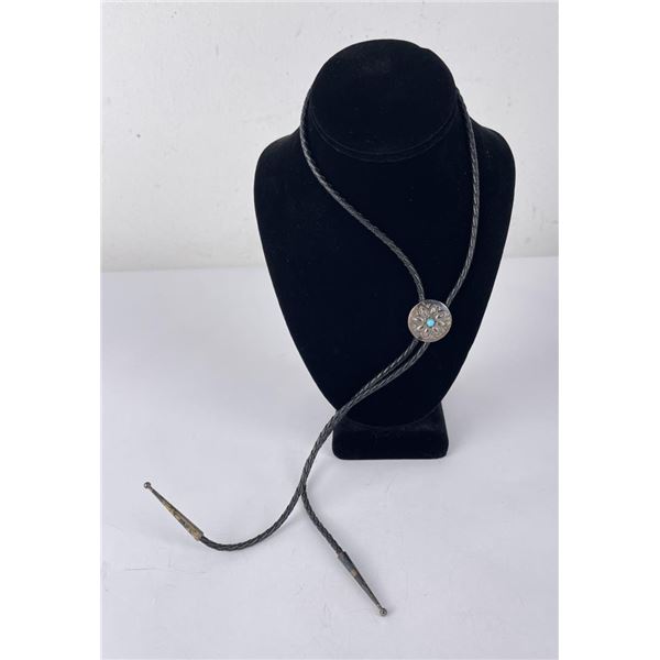 Navajo Sterling Silver Turquoise Bolo Tie