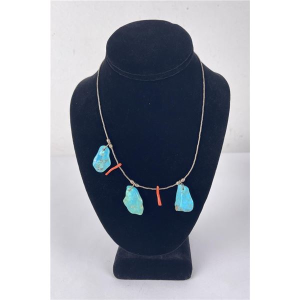 Santo Domingo Indian Turquoise Tab Necklace