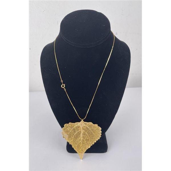 Gold Tree Leaf Necklace