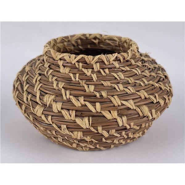 Native American Indian Made Pine Needle Basket