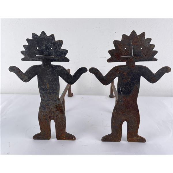 Pair of Southwest Indian Fire Andirons