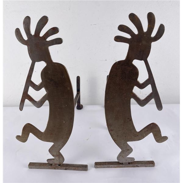 Pair of Kokopelli Indian Fire Andirons