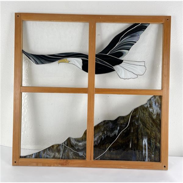 Custom Made Bald Eagle Stained Glass Window