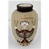 Image 3 : Navajo Indian Sand Painting Vase Pot
