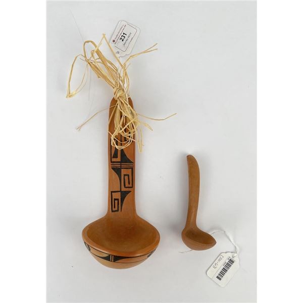 Hopi Indian Pottery Water Spoons Ladles