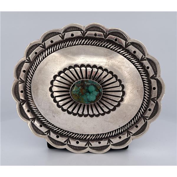 Navajo Sterling Silver Turquoise Belt Buckle