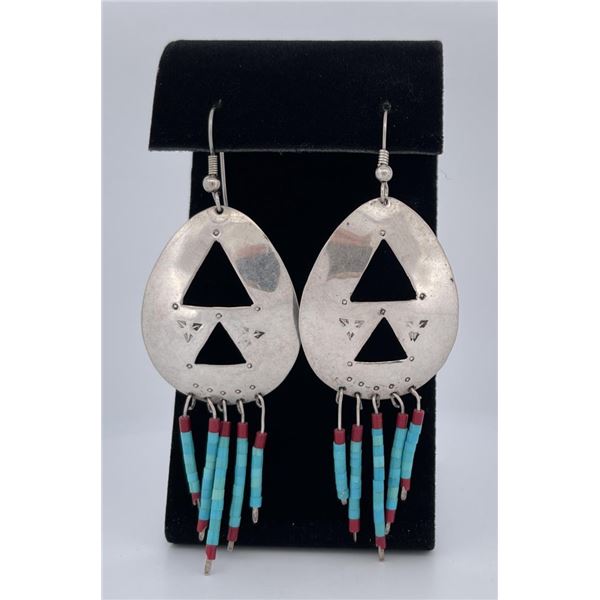 Navajo Sterling Silver Heishi Earrings