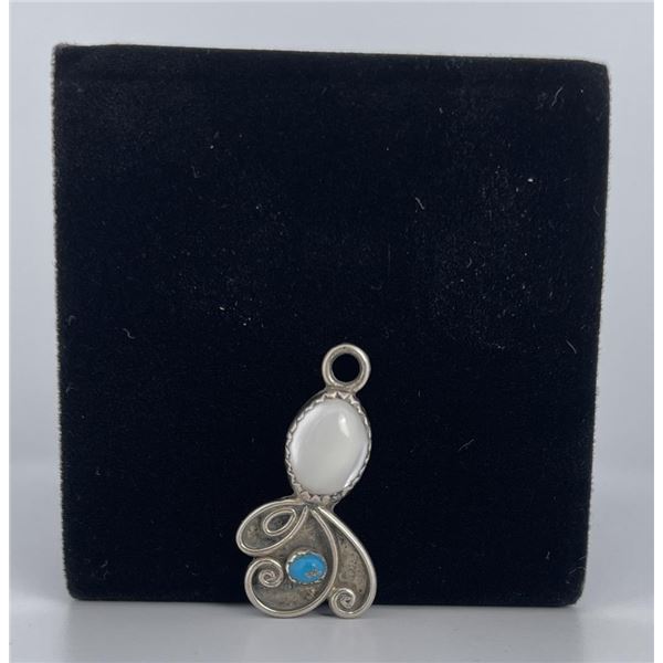 Navajo Sterling Silver Mother of Pearl Pendant