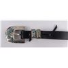 Image 2 : Navajo Sterling Silver Turquoise Belt Buckle Set
