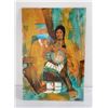 Image 1 : Native American Indian Painting Oil on Board
