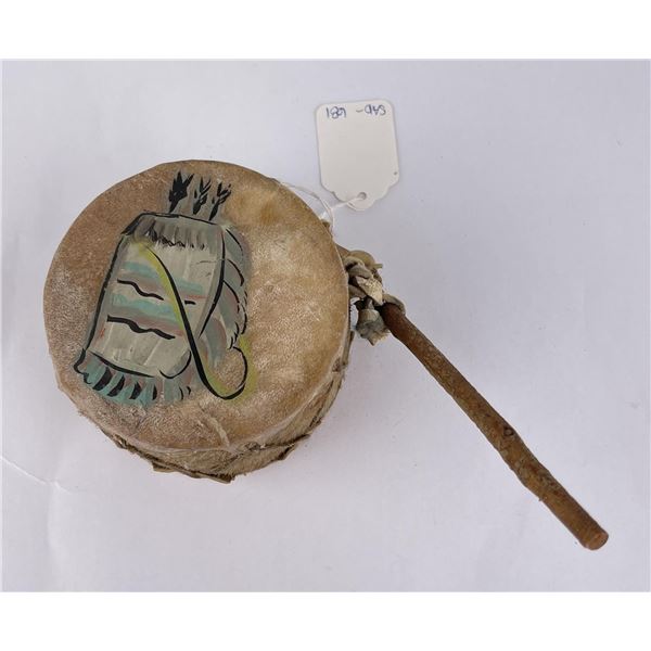 Hopi Indian Kachina Painted Drum