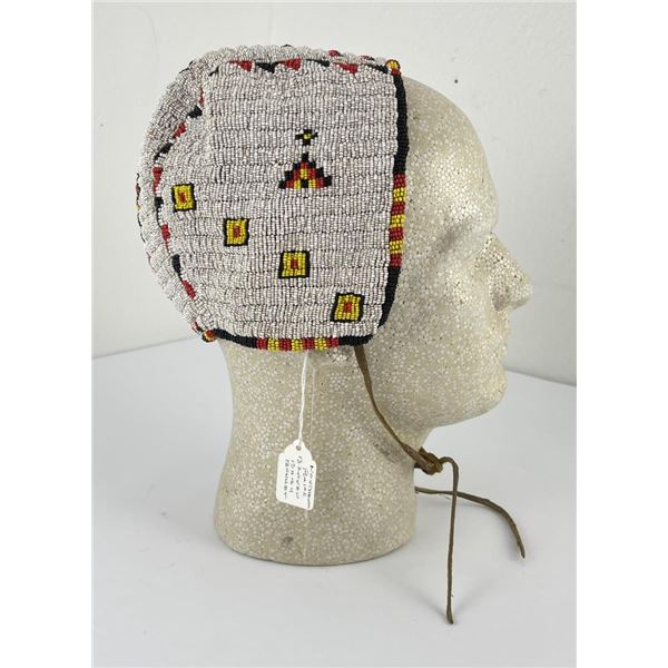 Plains Indian Beaded Baby Bonnet