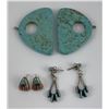 Image 1 : Navajo Zuni Turquoise Inlaid Earrings