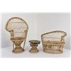 Image 4 : Miniature Wicker Peacock Chair Set