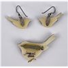 Image 2 : Alaskan Inuit Eskimo Bird Earrings and Pendant