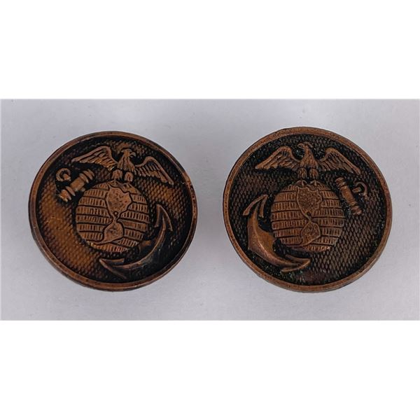 WW1 Original US Marine Corps Collar Discs