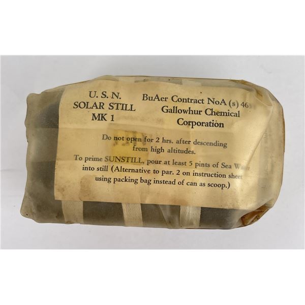 WW2 US Navy Pilot Solar Still Life Raft Kit