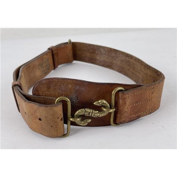 WW1 Canadian Russet Belt Snake Buckle