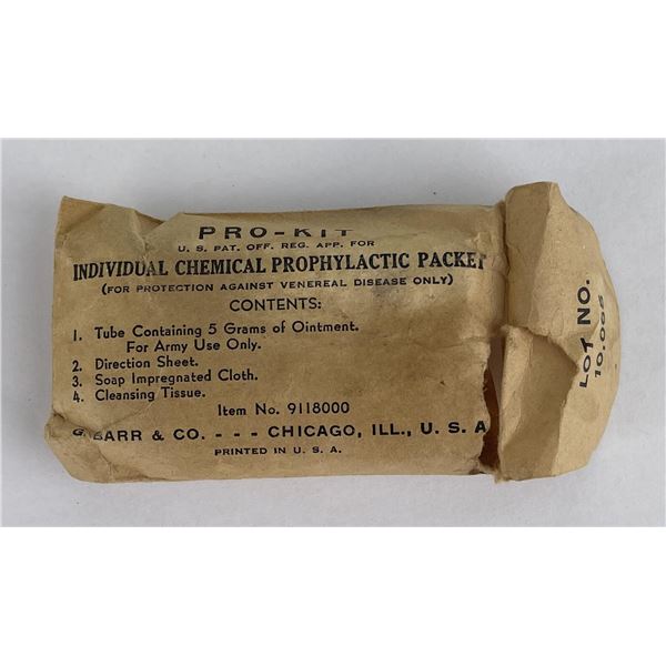 WW2 Rare US Army Prophylactic Kit Protection