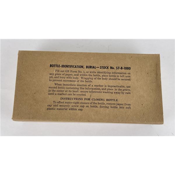 WW2 Grave Burial Identification Bottle