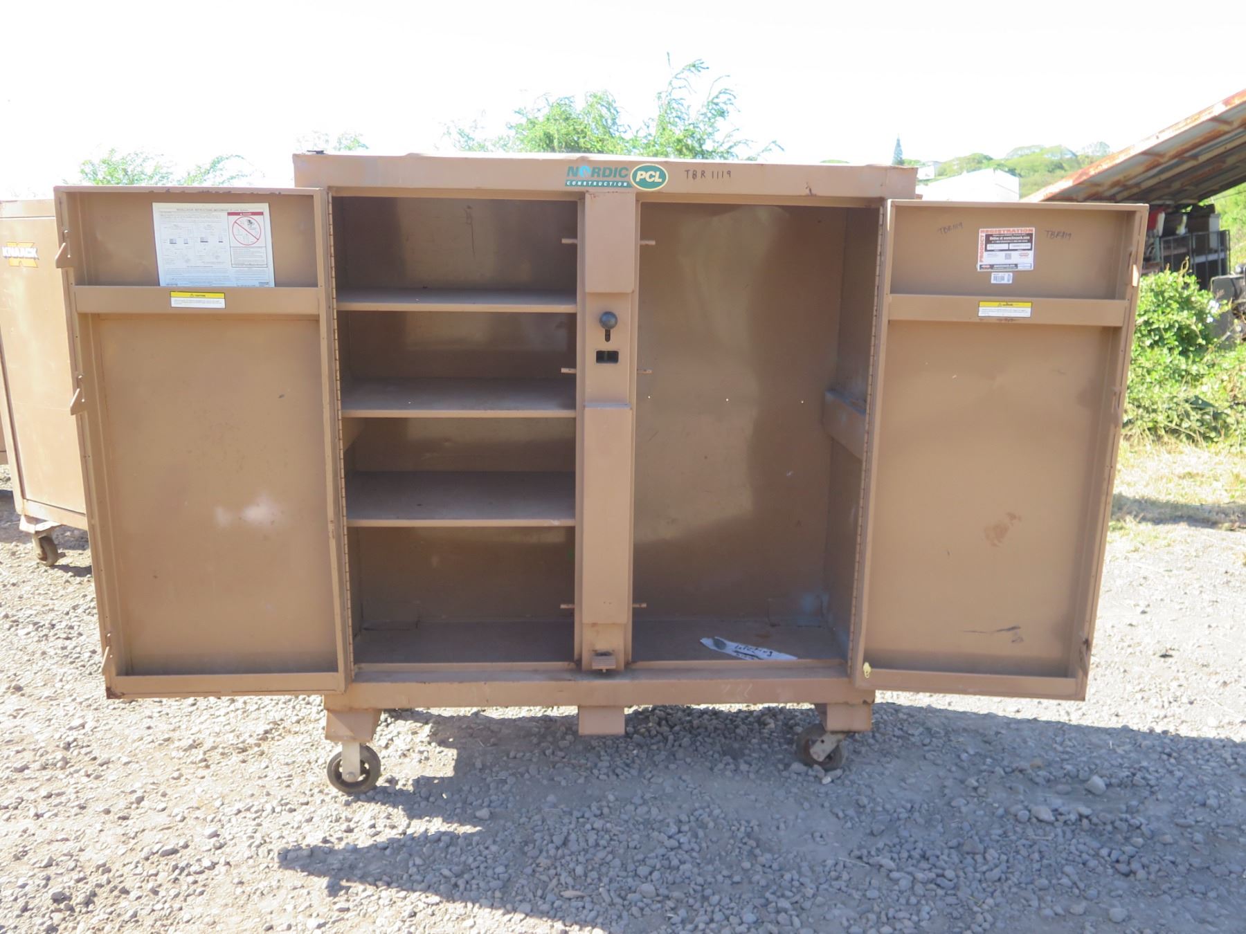 Knaack Jobmaster Cabinet Steel Jobsite 2 Door & Open Side on Wheels ...