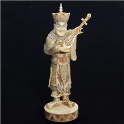 Rare Bone/Ivory Handcarved Musician Statue (ANT-738)