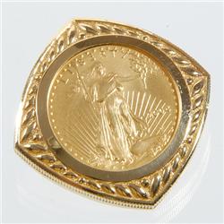 Quarter Ounce Gold Eagle Coin Pendant (JEW-068)