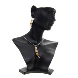 Polished Shell & Sterling Necklace Earrings (JEW-191)