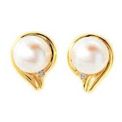 Exquisite White Pearl Diamond Earrings $1795 Ret (JEW-352)