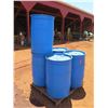 Image 2 : Qty 5 Contico Container Blue Plastic 55 Gallon Drums (Empty)