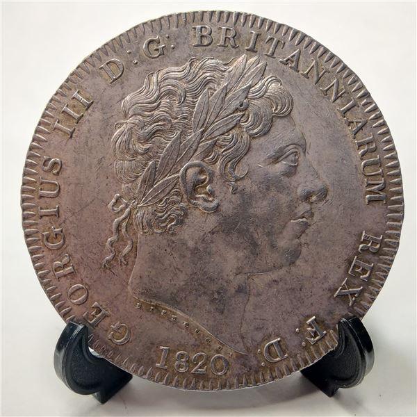 1820 George III Silver Crown Regnal Year LX GEF