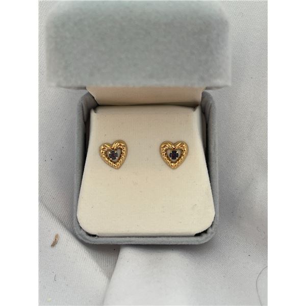 10kt gold sapphire earrings