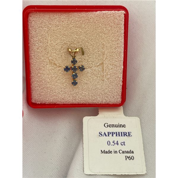 Sapphire cross pendant