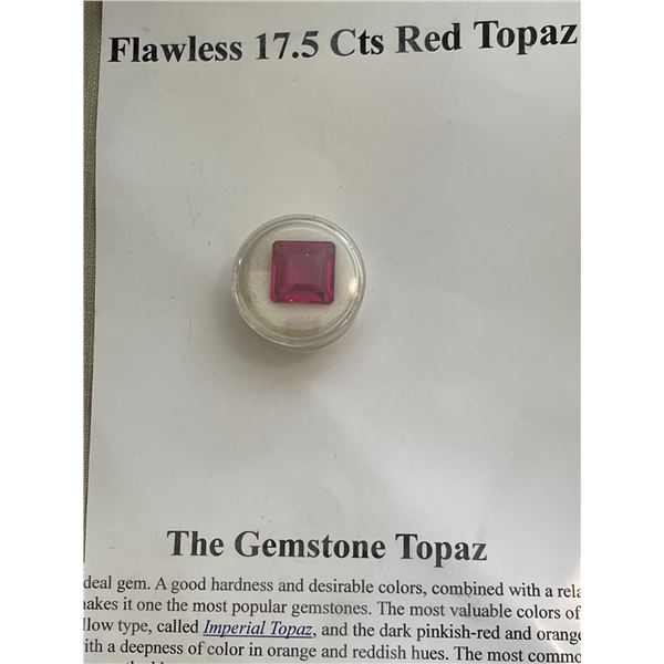 Flawless red topaz