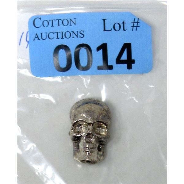 1 Oz. .9999 Tin 3D Skull Bar