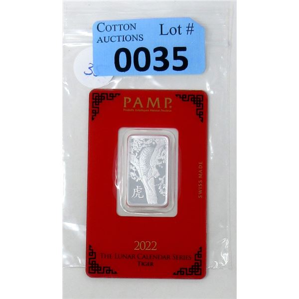 10 Gram .999 Silver 2022 Year of the Tiger Bar