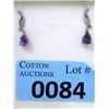 Image 1 : New Amethyst & Diamond Dangle Earrings