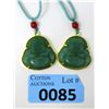 Image 1 : 2 New Jade Buddha Necklaces on Cords