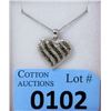 Image 1 : 1/2 CTW Black & White Diamond Heart Necklace