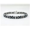 Image 1 : Two Tone Blue Diamond Heart & X Bracelet