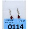 Image 1 : New Garnet & Diamond Dangle Earrings Set in Sterling Silver