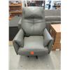 Image 1 : Grey Leather Swivel Power Reclining Chair